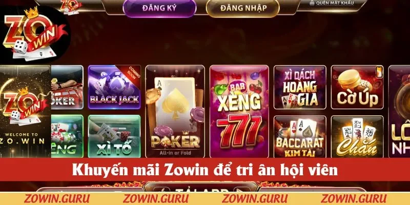 Khuyến mãi Zowin để tri ân hội viên